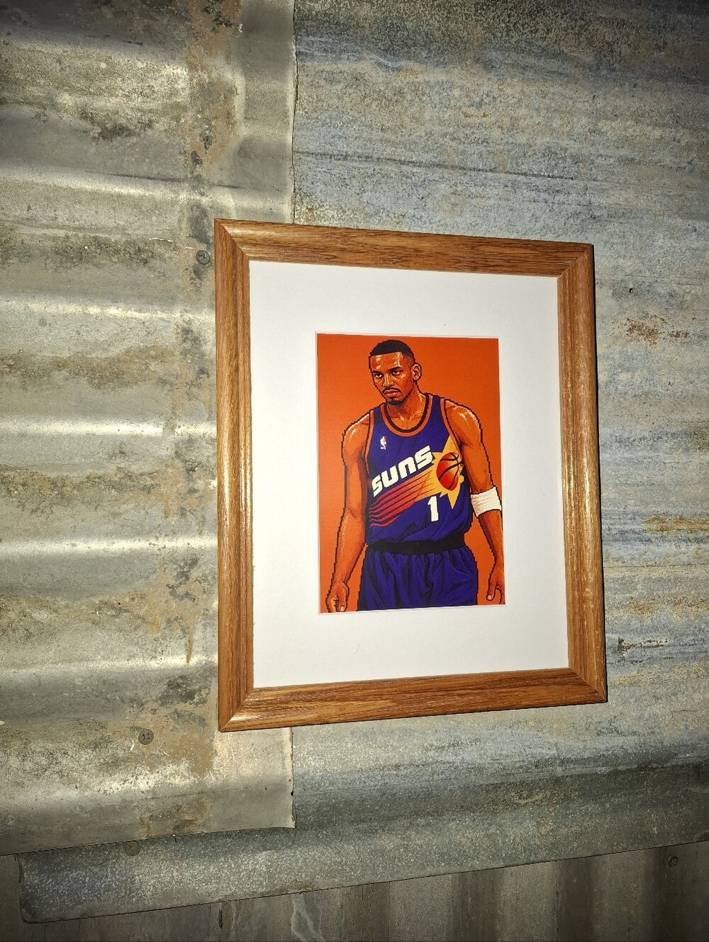 8 Bit Penny Hardaway Retro NBA Phoenix Suns Framed Art Print By Neon Nicho
